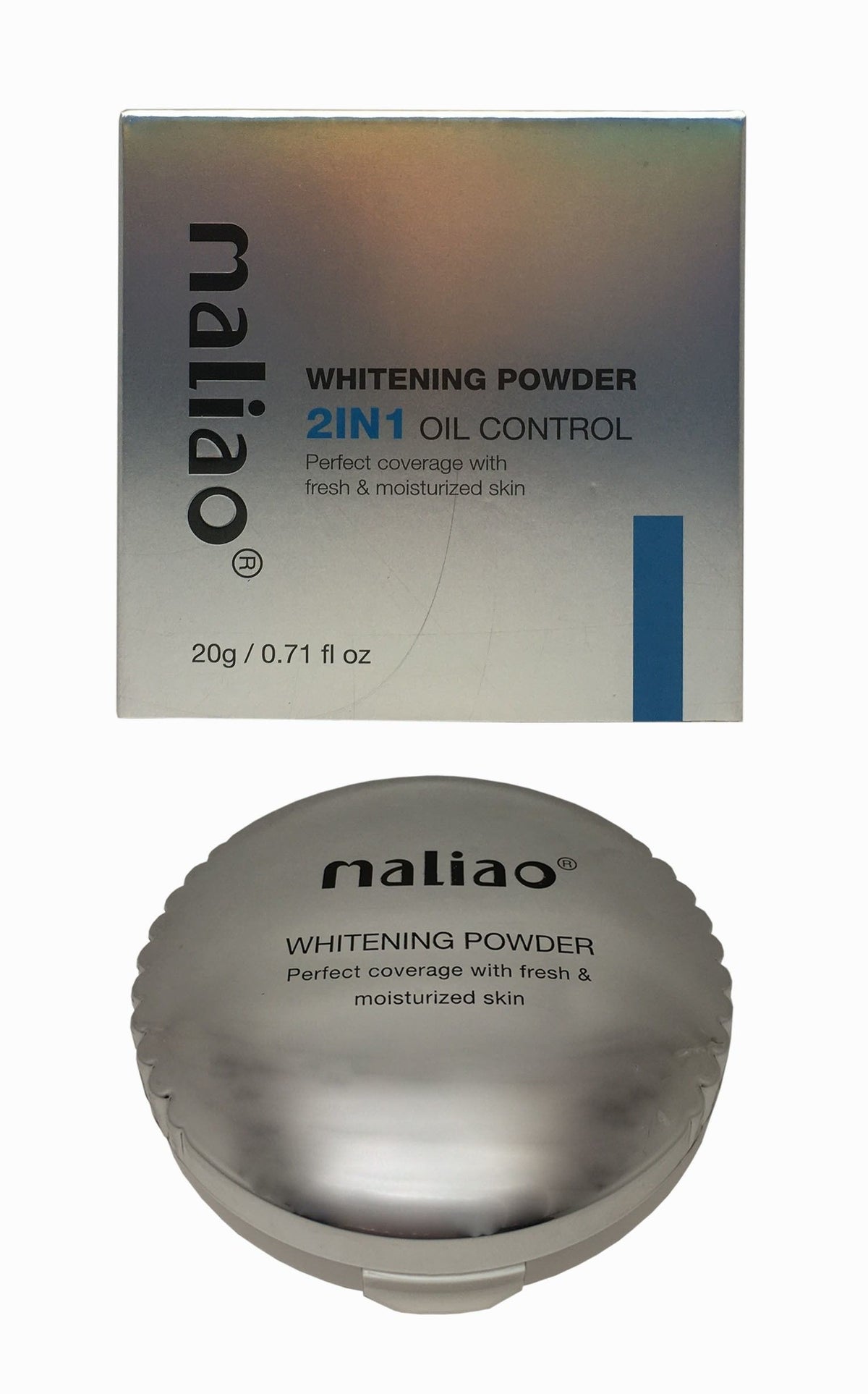 Maliao Whitening Powder 2-in-1 Oil Control compact box 20g — whitening face powder in Pakistan