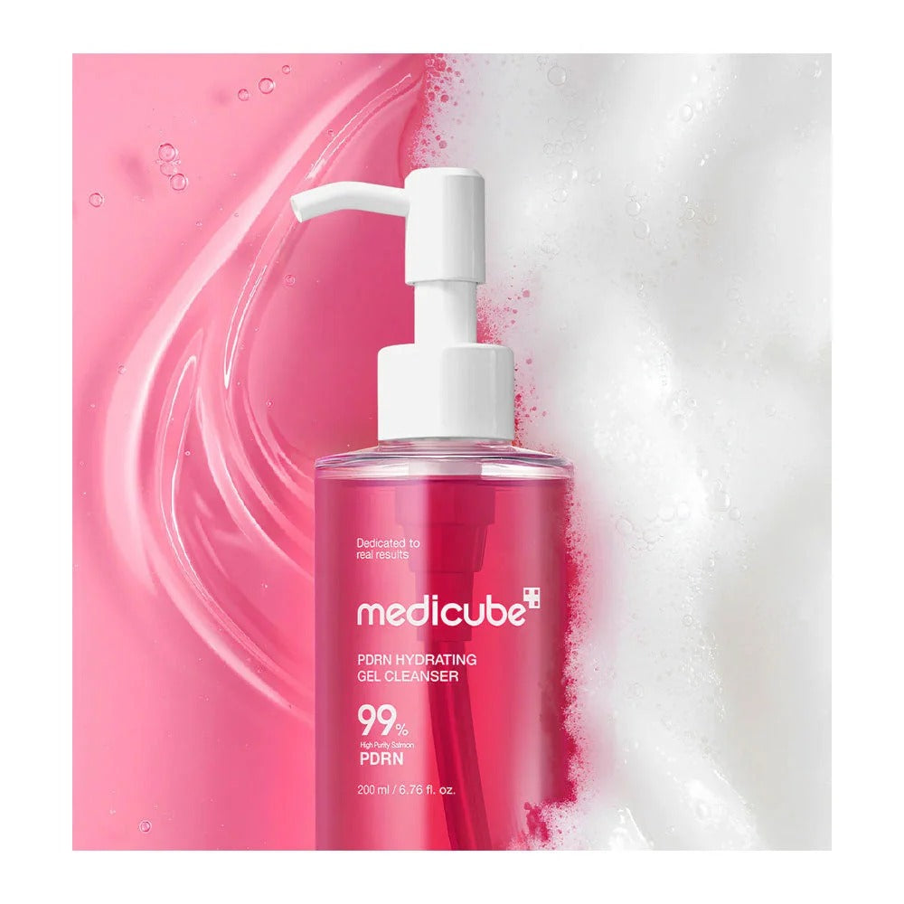 Medicube PDRN Hydrating Gel Cleanser 200ml pink bottle online in Pakistan