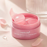 Medicube PDRN pink eye patch open jar with collagen patch closeup