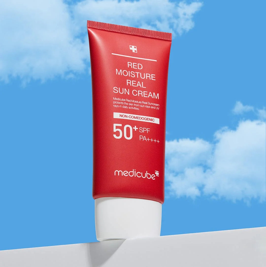 Medicube Red Moisture Real Sun Cream SPF50+ PA++++ 50ml – non-comedogenic sunscreen hero shot