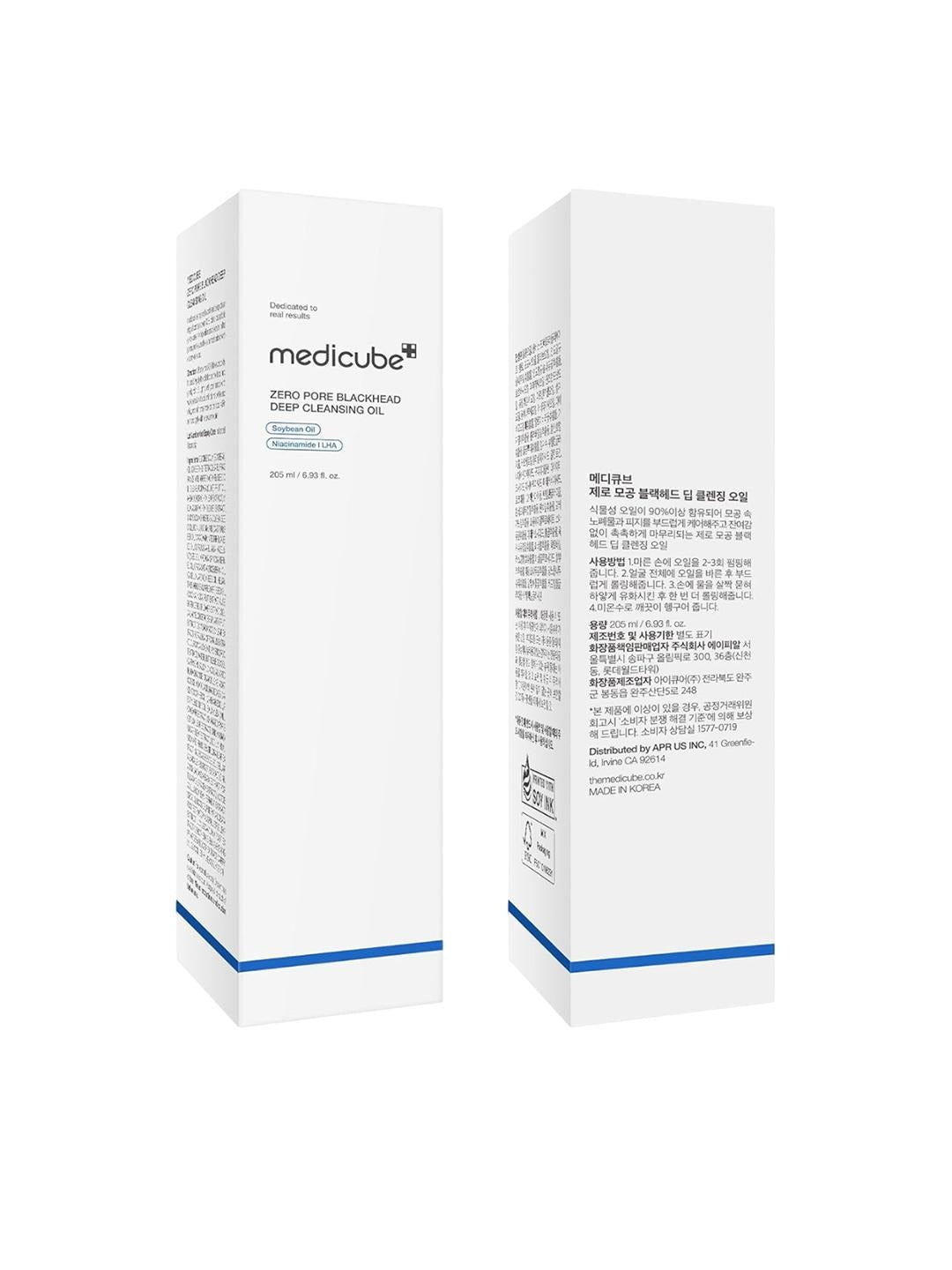 Medicube Zero Pore Blackhead Deep Cleansing Oil packaging front and back