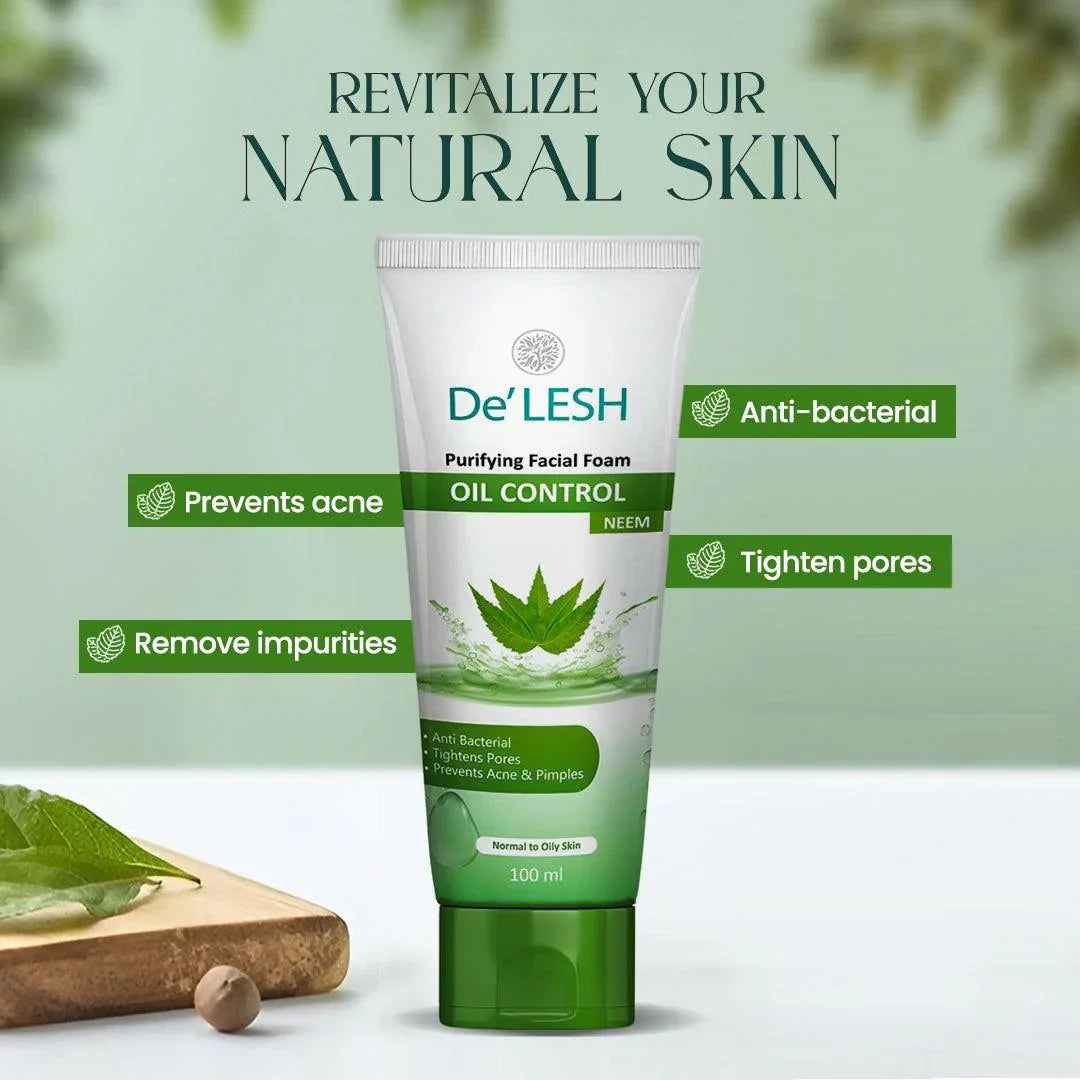 De’LESH Natural Glow Neem Face Wash for All Skin Types – 100ml - Buy Online in Pakistan at Cosmia.pk