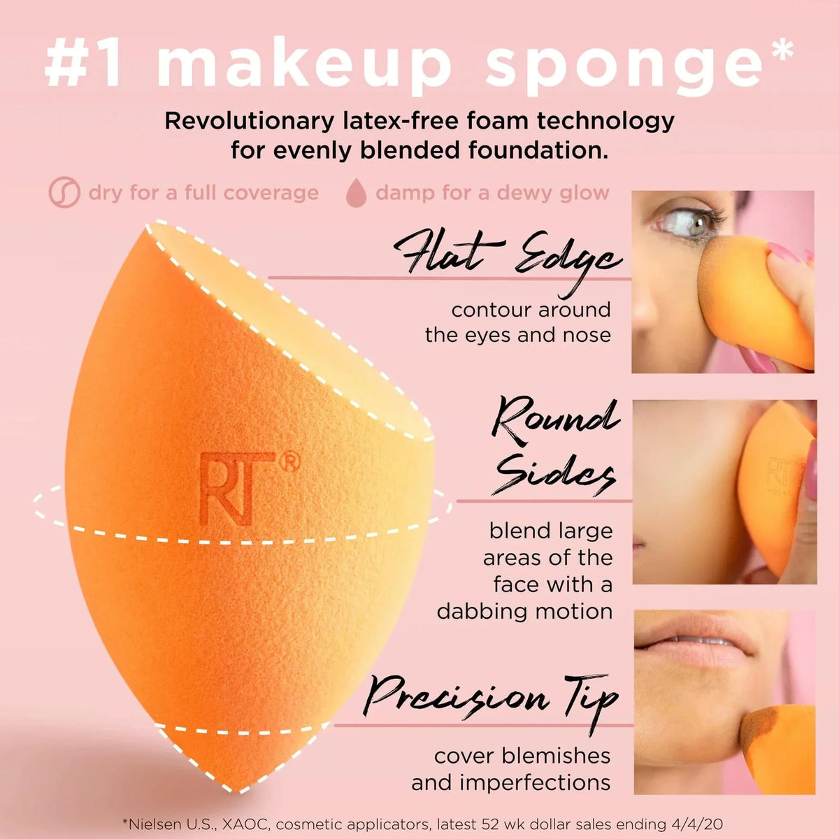 Real Techniques 4 Miracle Complexion Sponges - Buy Online in Pakistan at Cosmia.pk