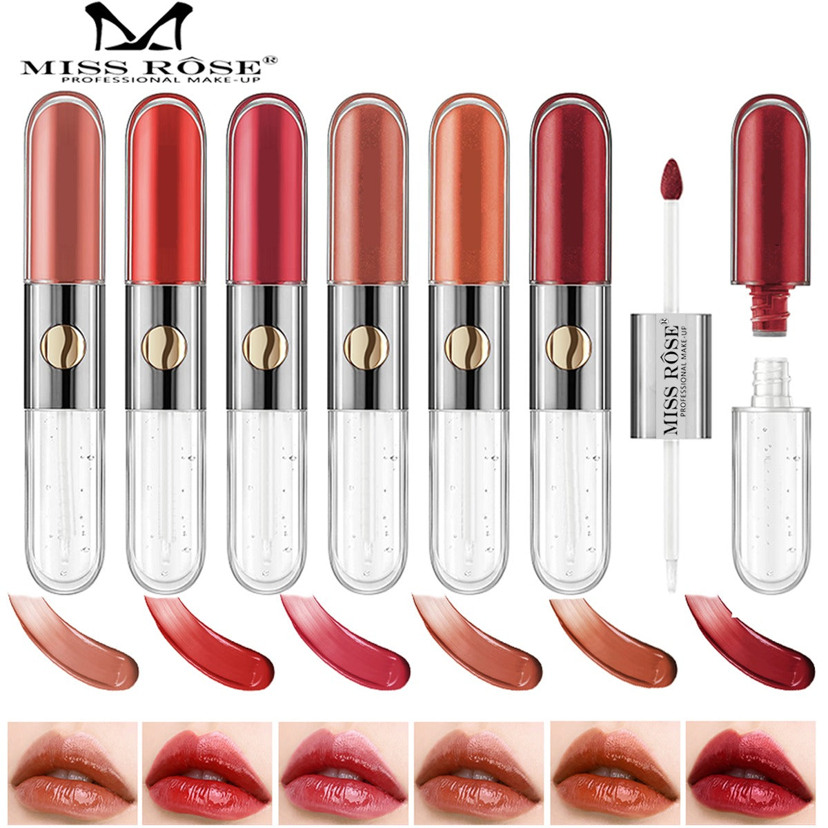 Miss Rose Dual-Ended 2-in-1 Lipstick & Lip Gloss — 6 shade range — buy online in Pakistan at Cosmia.pk