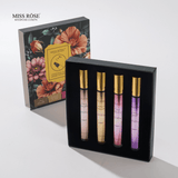 Miss Rose Everyday Use Body Mists gift set of 4 in black floral box — 15ml mini body mists online in Pakistan