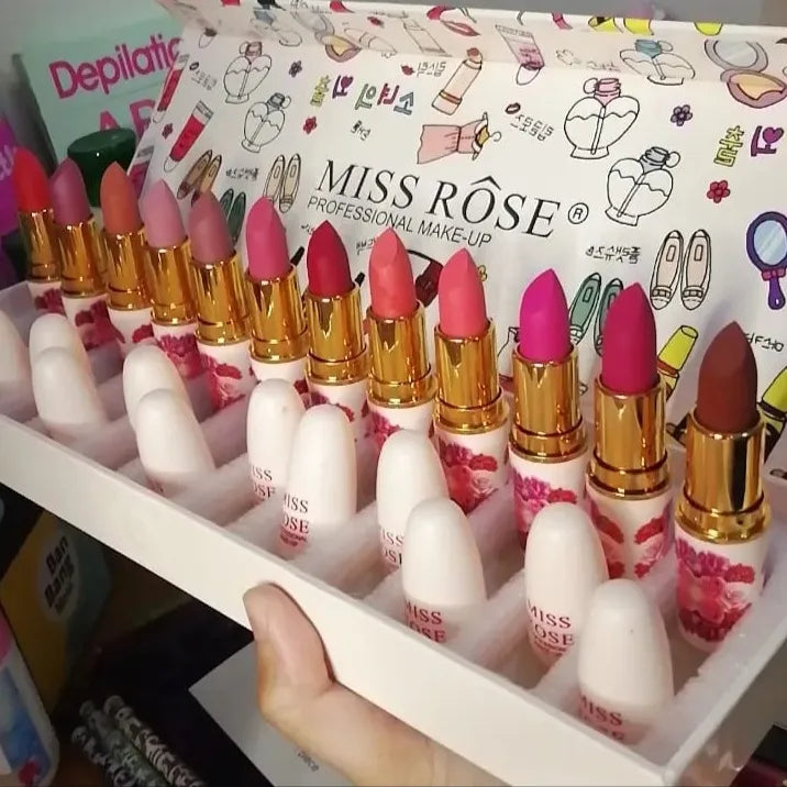 Miss Rose Lipsticks - 12 Pcs Set - Buy Online in Pakistan at Cosmia.pk