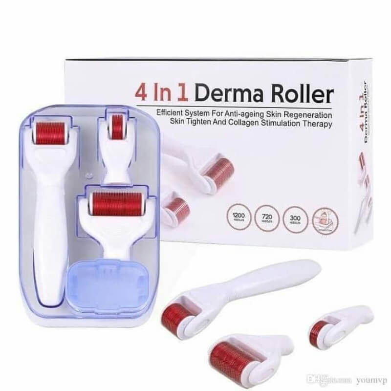 4 in 1 Derma Roller Kit with 3 Needle Heads for Acne Scars - Buy Online in Pakistan at Cosmia.pk