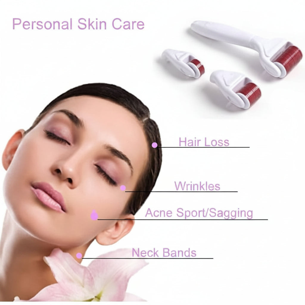 4 in 1 Derma Roller Kit with 3 Needle Heads for Acne Scars - Buy Online in Pakistan at Cosmia.pk