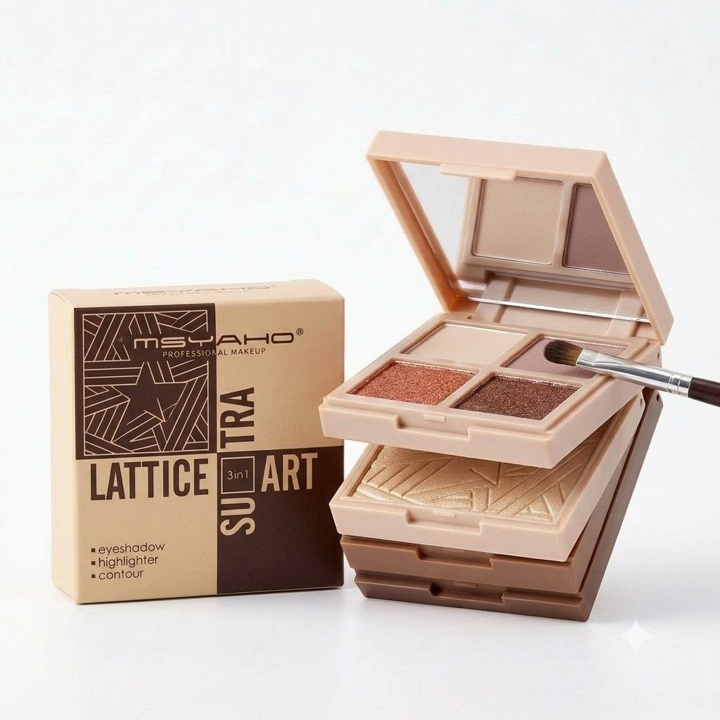 MSYAHO Sutralattice Lattice Art 3-in-1 palette — eyeshadow, highlighter and contour online in Pakistan