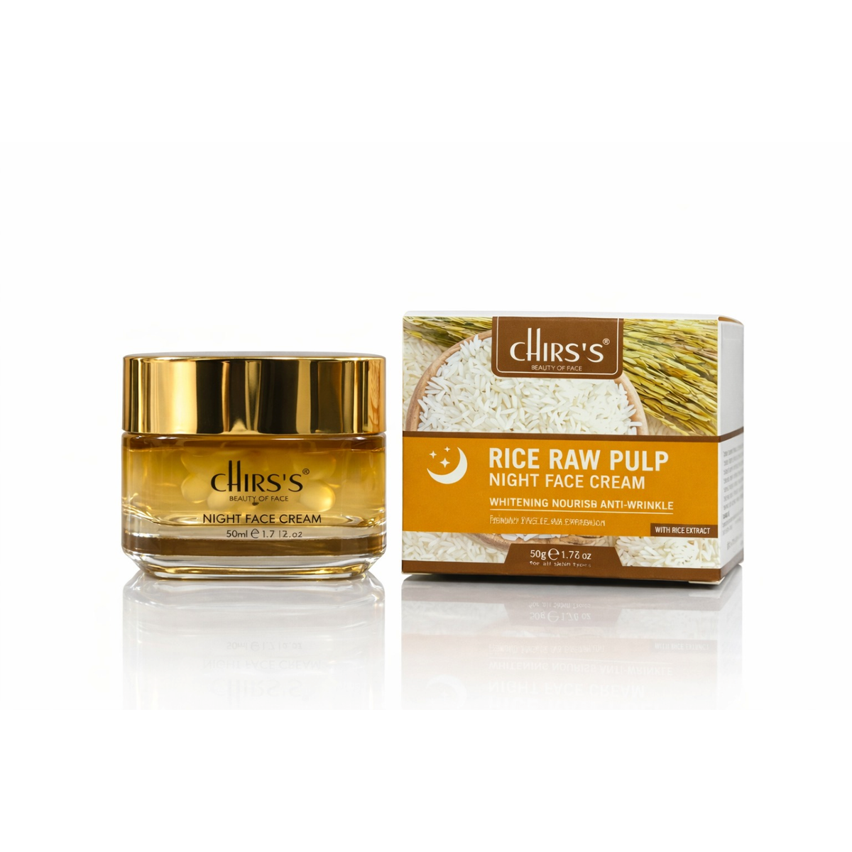 Chirs's Rice Raw Pulp Night Face Cream 50g - jar with box