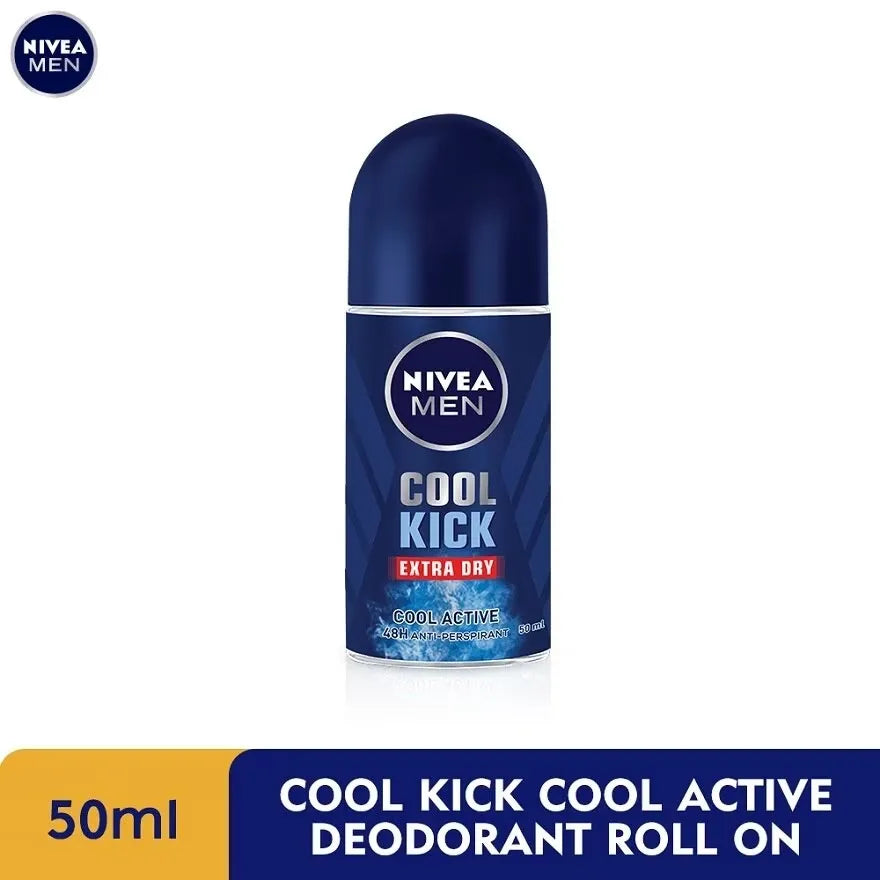 Nivea Cool Kick Extra Dry Deodorant Roll-On For Men - 50ml - Buy Online in Pakistan at Cosmia.pk