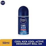 Nivea Cool Kick Extra Dry Deodorant Roll-On For Men - 50ml - Buy Online in Pakistan at Cosmia.pk