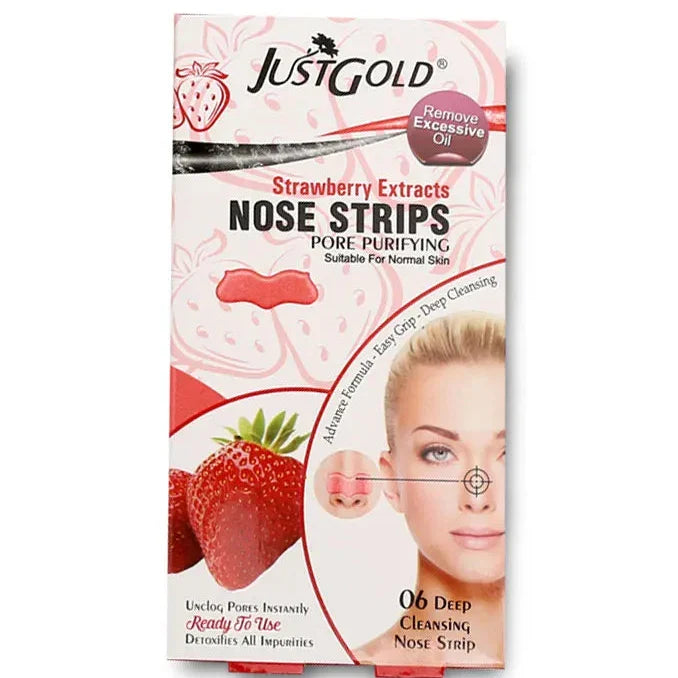 Just Gold Nose Wax Strips Strawberry Extracts - Buy Online in Pakistan at Cosmia.pk
