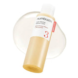 Numbuzin No.3 toner bottle with essence texture swatch for glowing skin