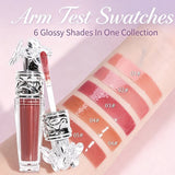 Olibolla Kiss Juicy Lip Gloss arm test swatches shades 01 to 06