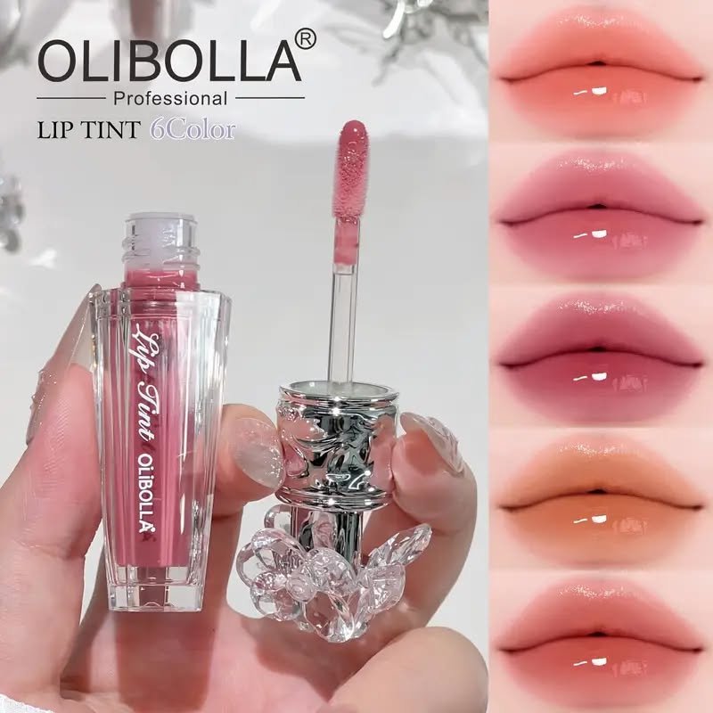 Olibolla Kiss Juicy Lip Gloss - Lip Tint bottle with lip swatches