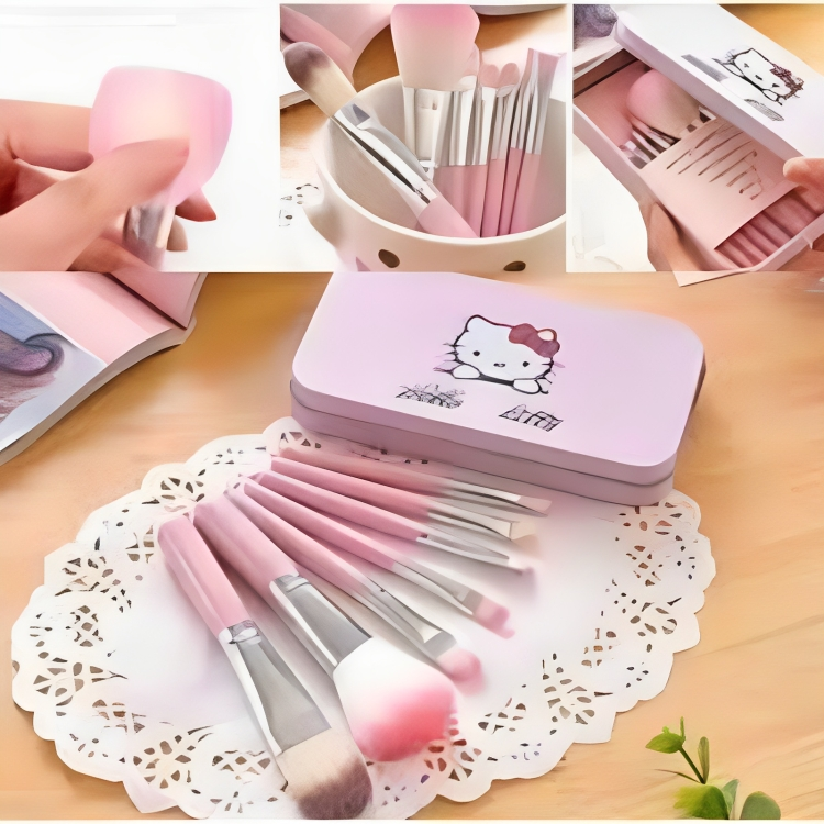 Pack Of 7-Cute Hello Kitty Makeup Brushes Set - Buy Online in Pakistan at Cosmia.pk