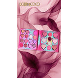 Kevin and Coco 26 color eye shadow palette open - heart and round pans