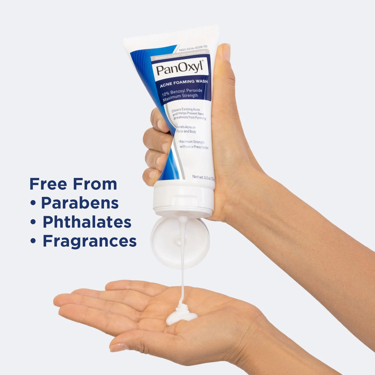 PanOxyl Acne Foaming Wash 10% Benzoyl Peroxide 156g – hand squeezing tube