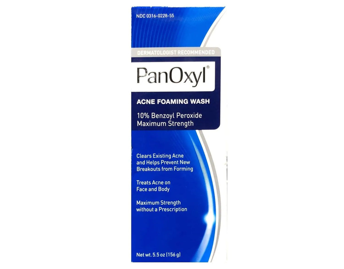 PanOxyl Acne Foaming Wash 10% Benzoyl Peroxide 156g – product box