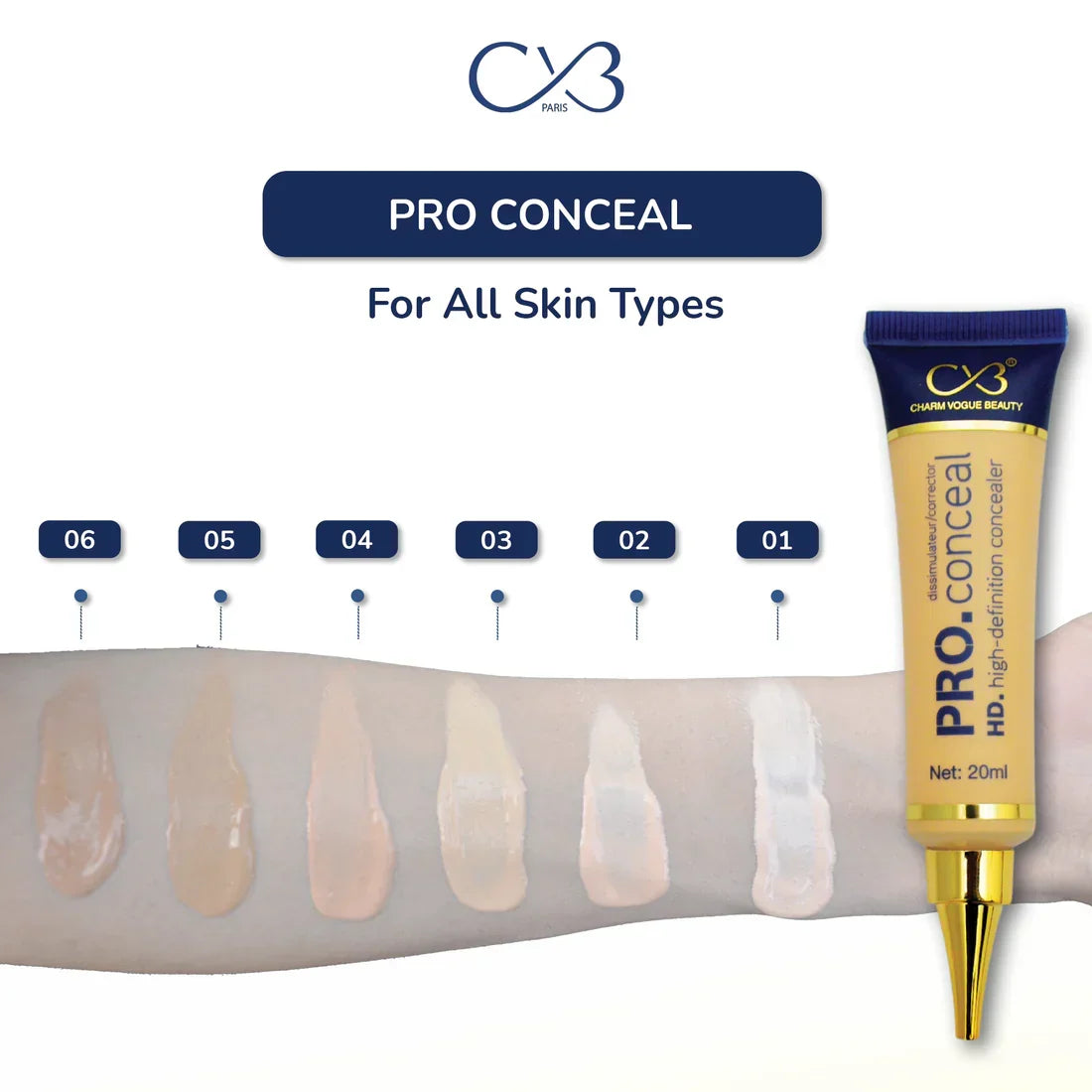 CVB Pro Conceal High Definition Concealer - 20ml - Buy Online in Pakistan at Cosmia.pk