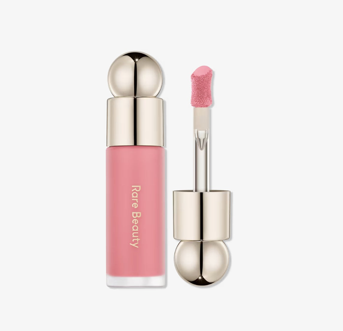 Rare Beauty Soft Pinch Dewy Liquid Blush pink shade bottle and applicator