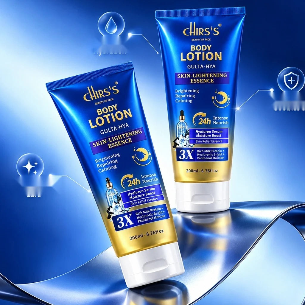 Chirs's Gulta-Hya Body Lotion Skin Relief Essence blue tube