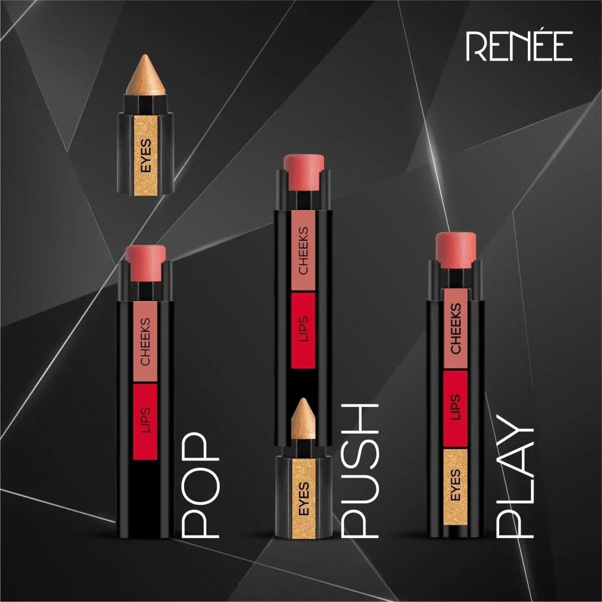 3 in 1 Makeup Stick With Eye Shadow, Blush & Lipstick - Buy Online in Pakistan at Cosmia.pk