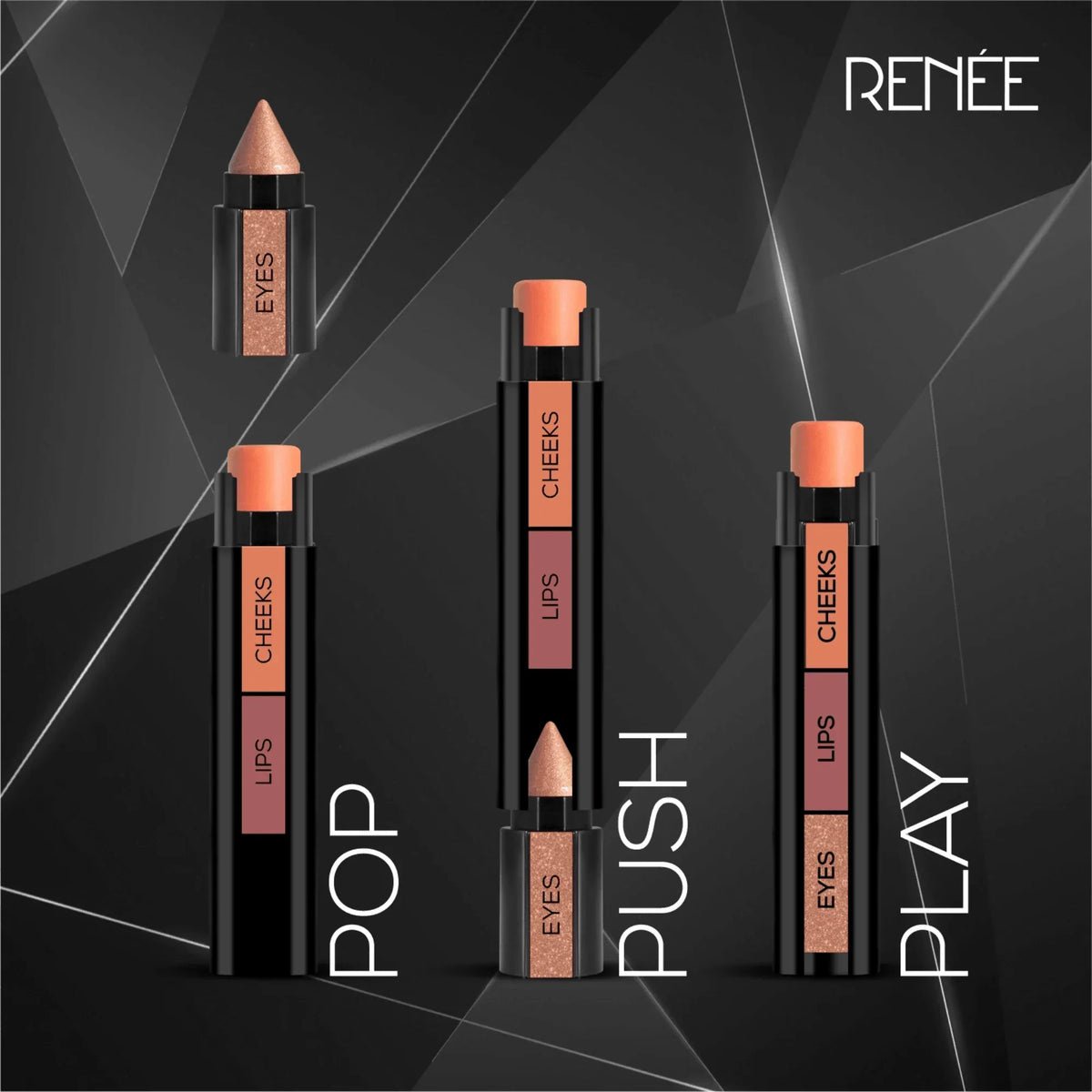 3 in 1 Makeup Stick With Eye Shadow, Blush & Lipstick - Buy Online in Pakistan at Cosmia.pk