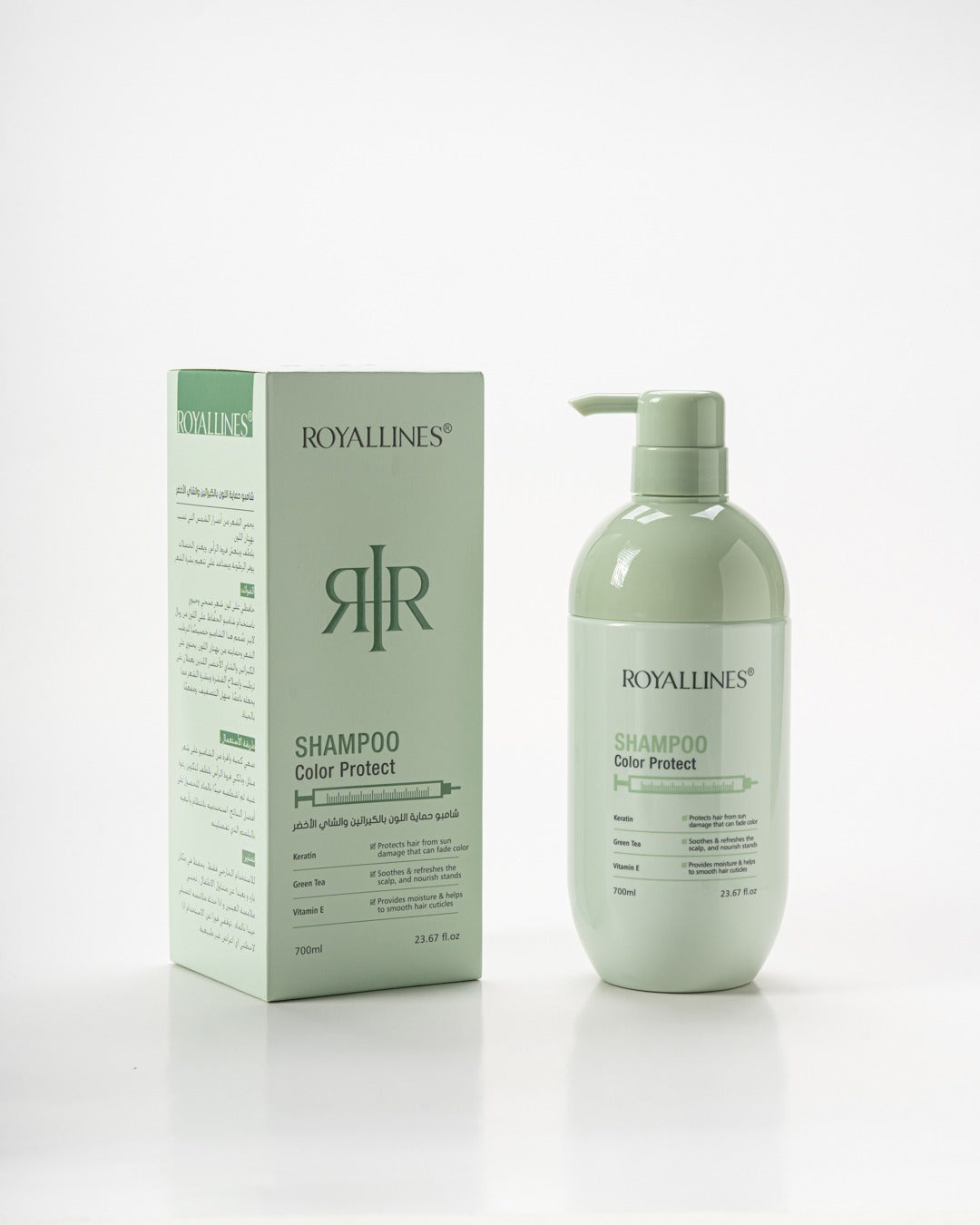 ROYALLINES Keratin & Green Tea Color Protect Shampoo (700ml) - Buy Online in Pakistan at Cosmia.pk