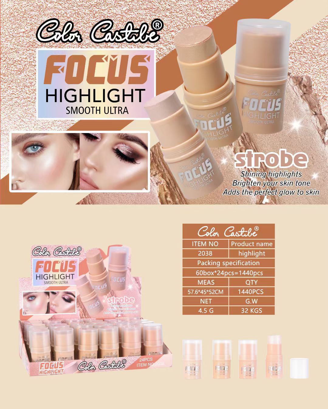 Color Castle Highlighter Stick Set of 3 - Buy Online in Pakistan at Cosmia.pk