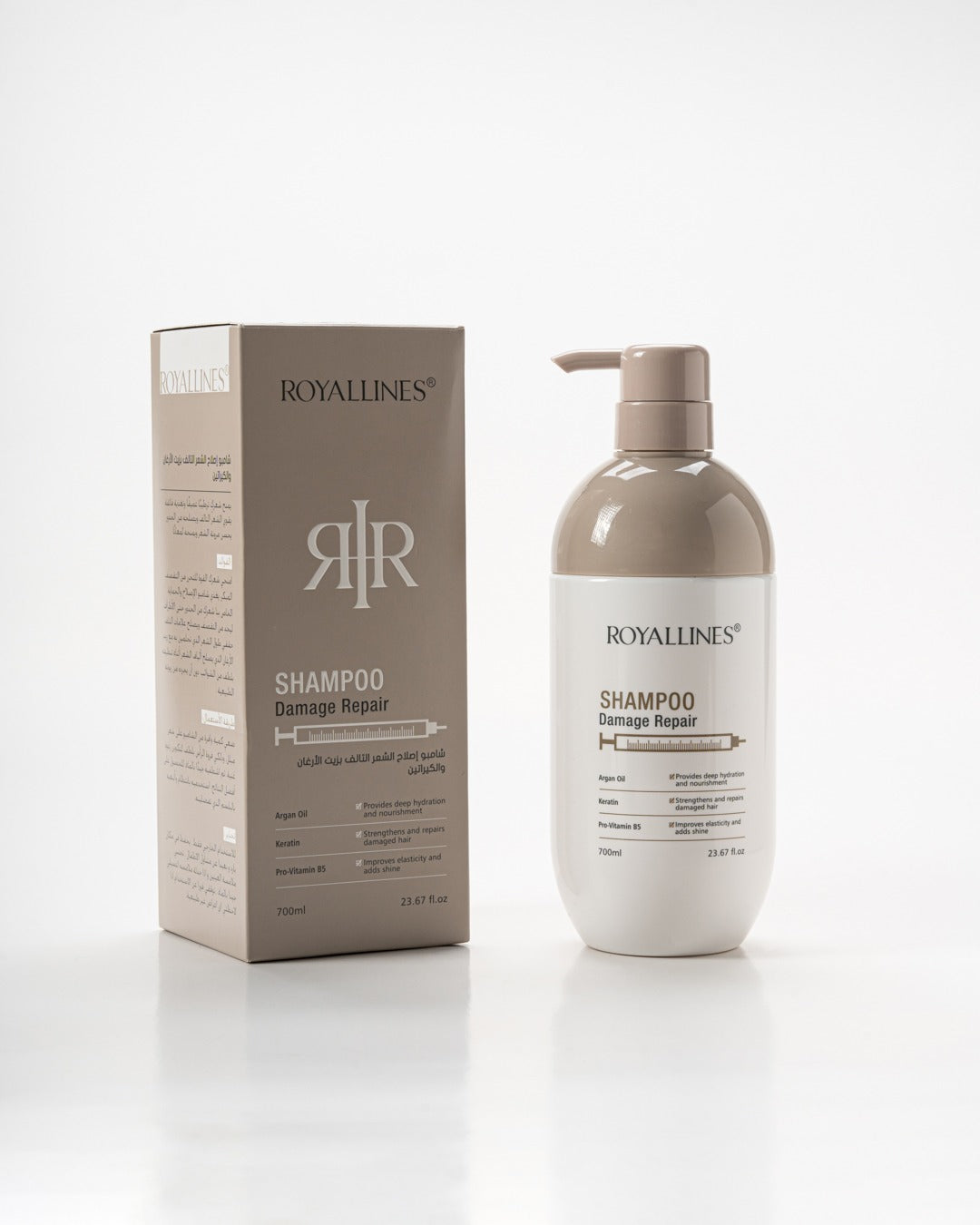 ROYALLINES Argan Oil & Keratin Damage Repair Shampoo (700ml) - Buy Online in Pakistan at Cosmia.pk