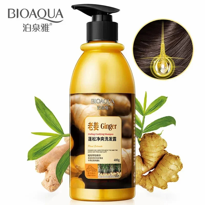 Bioaqua Plant Extract Fluffy and Refreshing Ginger Shampoo - 400g - Buy Online in Pakistan at Cosmia.pk