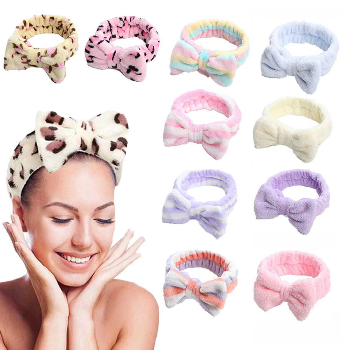 Women's Striped Bow Face Wash Headband - Buy Online in Pakistan at Cosmia.pk