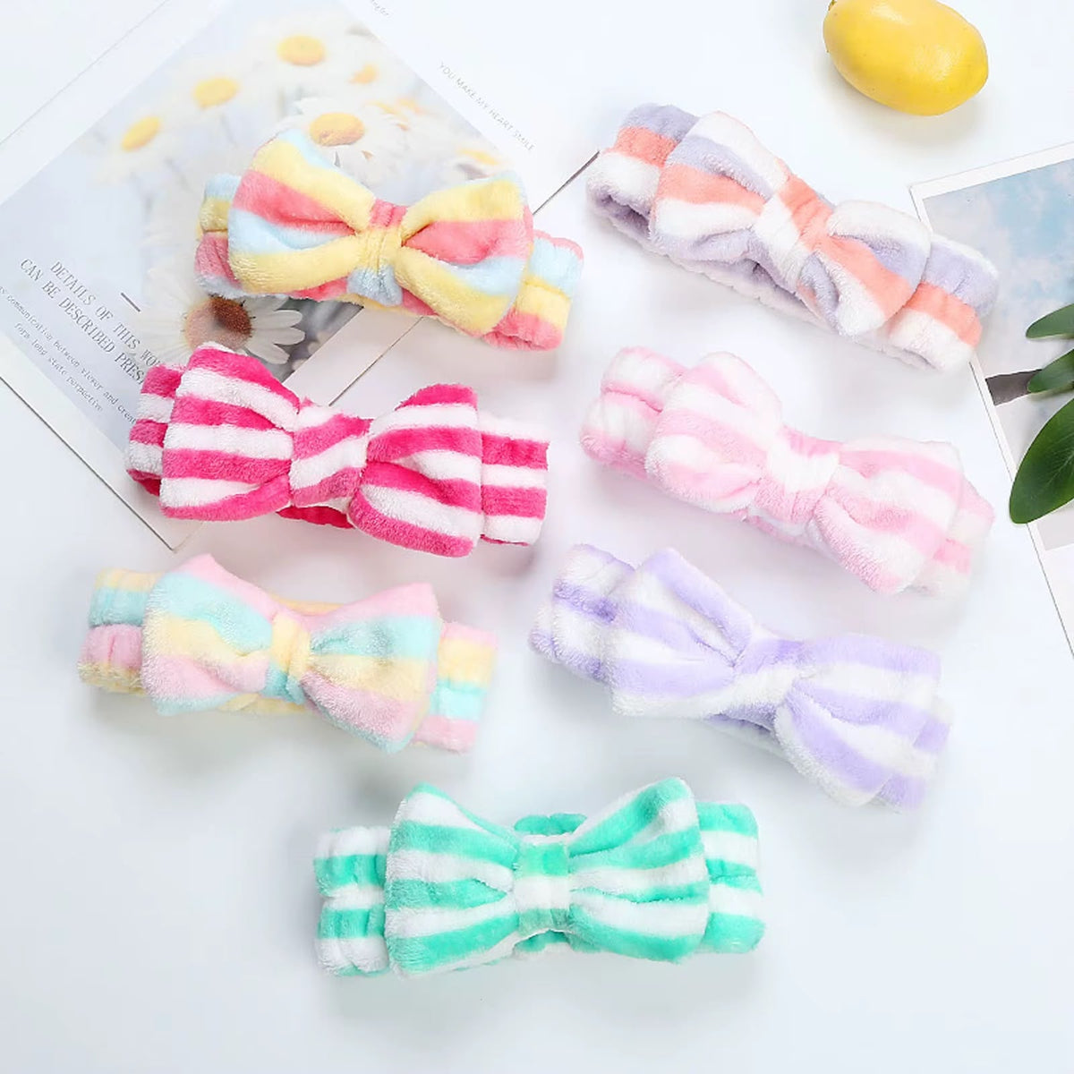 Women's Striped Bow Face Wash Headband - Buy Online in Pakistan at Cosmia.pk