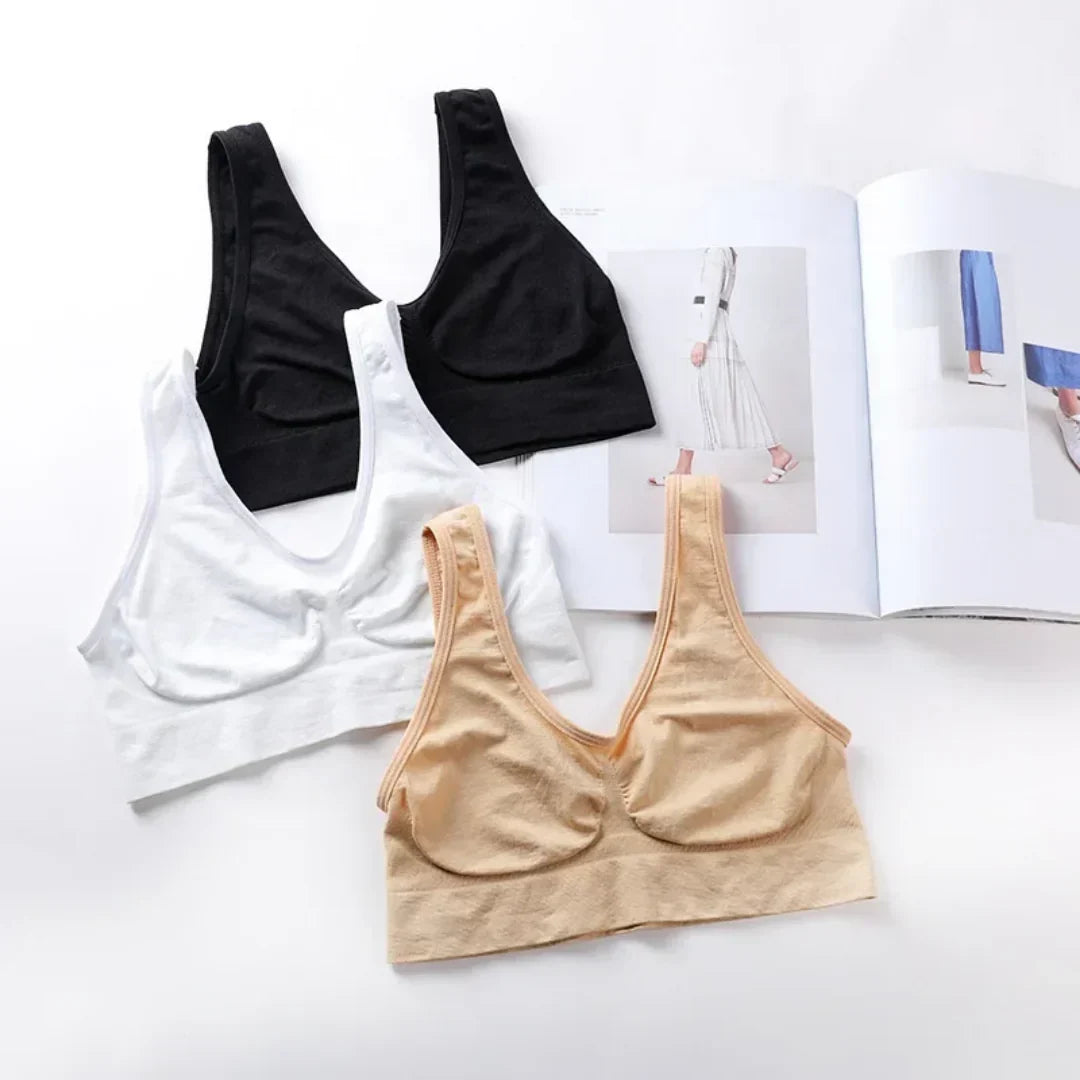 Sports Bra Stretchable Padded Seamless Bra with Removable Soft Cups - Buy Online in Pakistan at Cosmia.pk