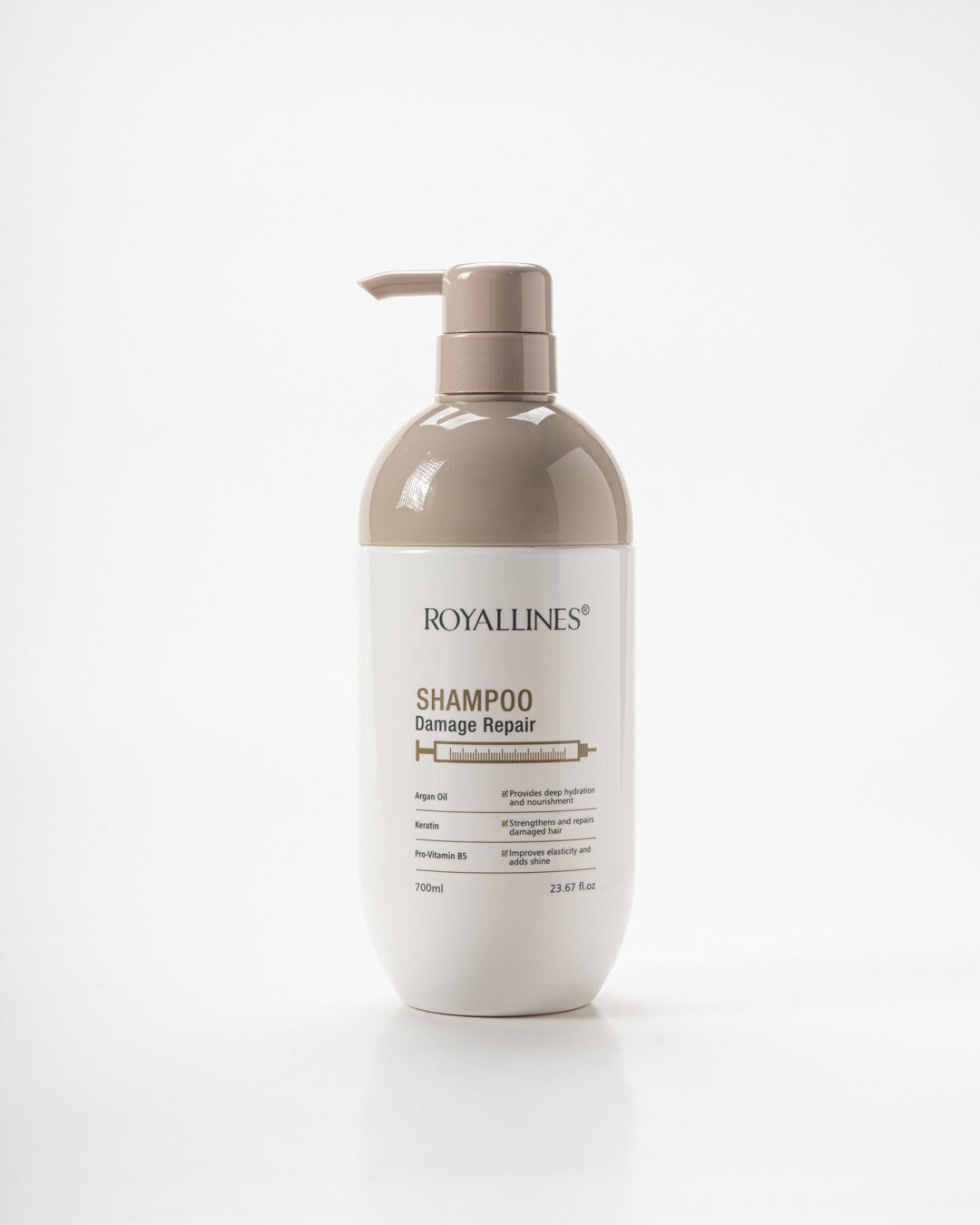 ROYALLINES Argan Oil & Keratin Damage Repair Shampoo (700ml) - ROYALLINES | Cosmia.pk