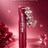 Romantic Rain Jelly Bob Shine Lip Gloss - red tube with heart charm chain