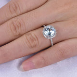 Round Aquamarine Halo Ring with Diamond Accents - Buy Online in Pakistan at Cosmia.pk