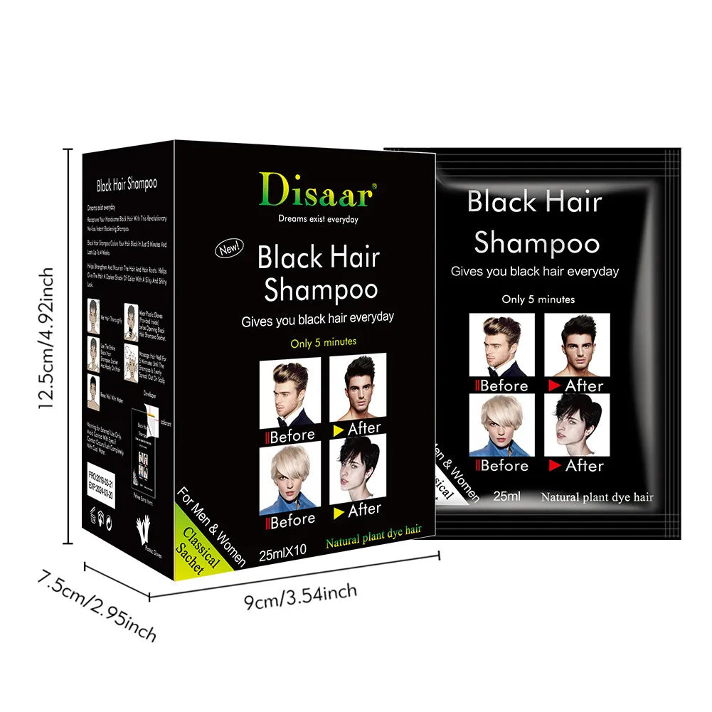 Disaar Black Hair Dye Shampoo Sachet – Pack of 10 Pcs - Buy Online in Pakistan at Cosmia.pk