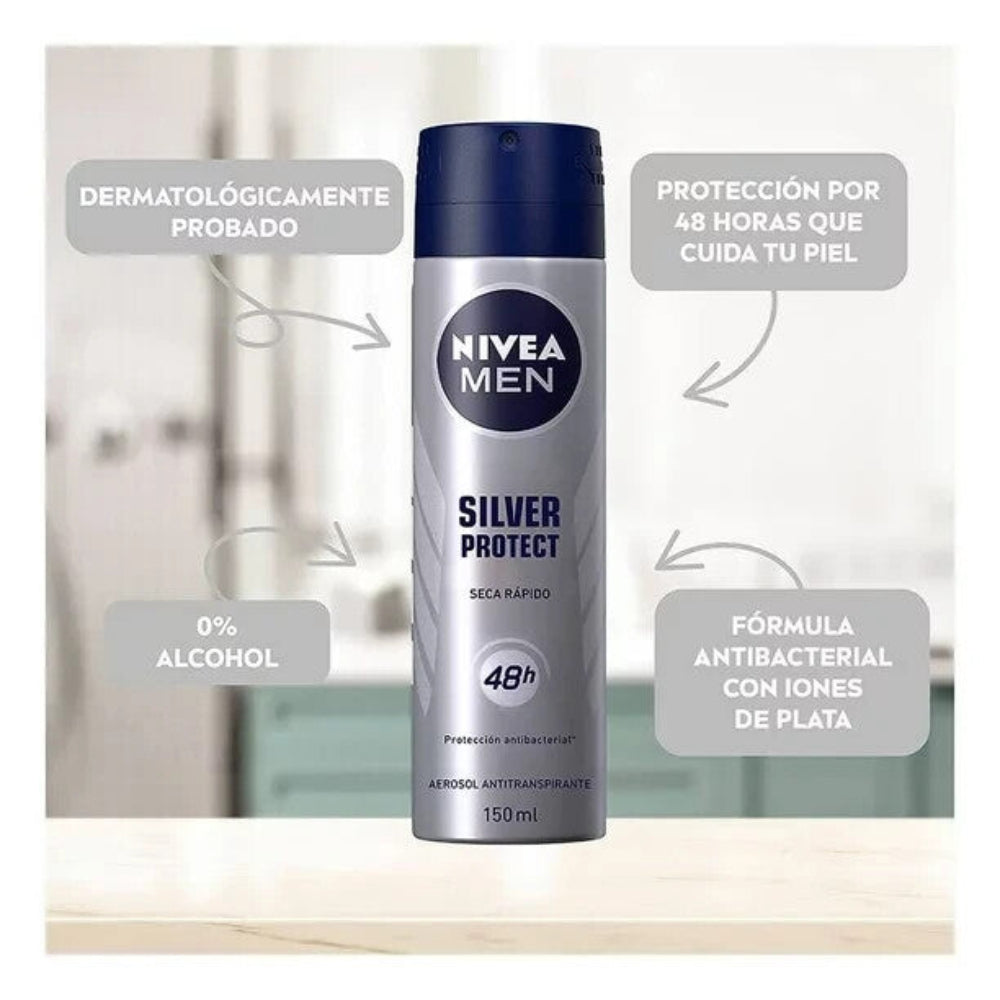 Nivea Men Anti-Perspirant Spray Silver Protect - 150ml - Buy Online in Pakistan at Cosmia.pk