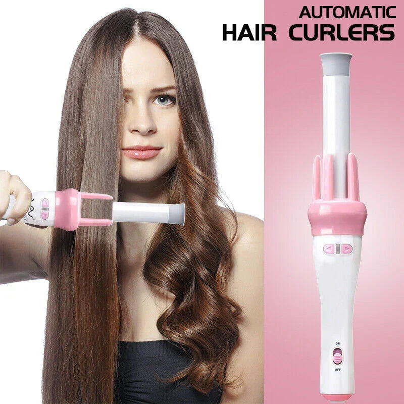 Automatic Pink Hair Curler Spin 360° Rotating Hair Styling Roller - Buy Online in Pakistan at Cosmia.pk