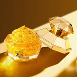 SADOER 24K Golden Collagen Cream 60g - Buy Online in Pakistan at Cosmia.pk - open jar showing golden gel cream texture
