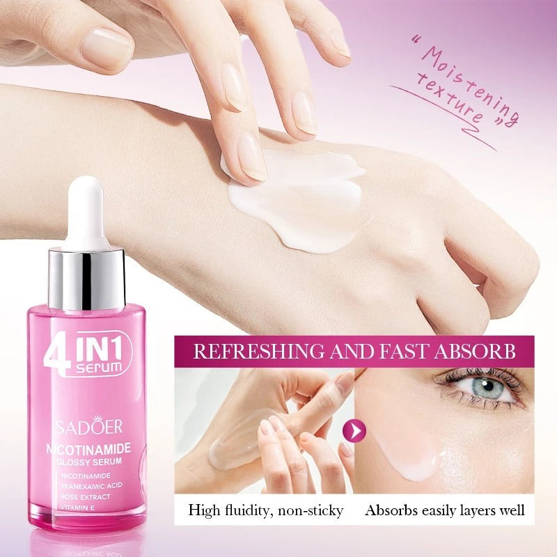 SADOER 4 in 1 Serum Nicotinamide Glossy Serum 40ml - Buy Online in Pakistan at Cosmia.pk - lightweight glossy serum texture