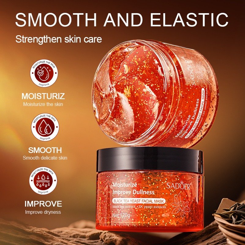 Sadoer Black Tea Yeast Facial Mask 120g smooth and elastic - moisturize smooth improve dryness