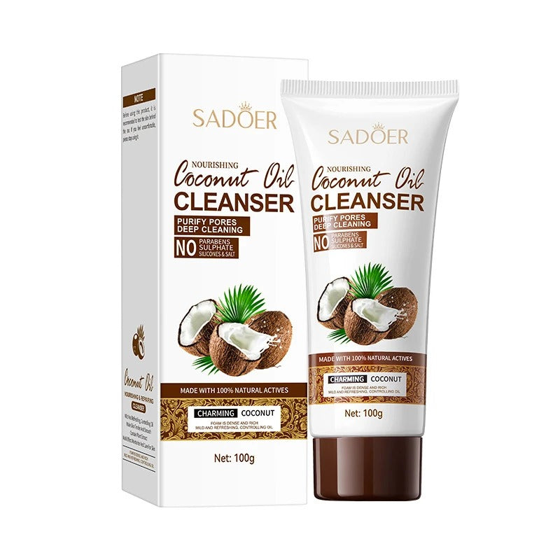 SADOER Nourishing Coconut Oil Cleanser 100g box and tube front view