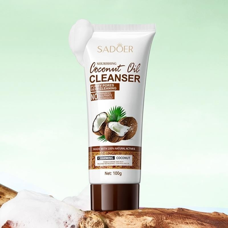 SADOER Coconut Oil Cleanser 100g tube with cleansing foam