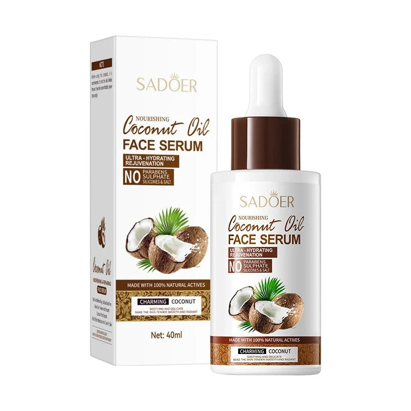 SADOER Nourishing Coconut Oil Face Serum 40ml box and dropper bottle