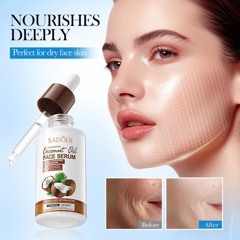 SADOER Coconut Oil Face Serum 40ml nourishes deeply for dry face skin