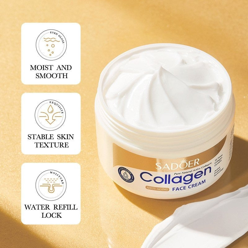 SADOER Collagen Anti-Aging Face Cream 100g open jar showing rich cream texture